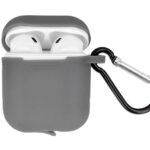 AirPods 2 Θήκη Σιλικόνης Protective Silicone Case with Hook - Grey