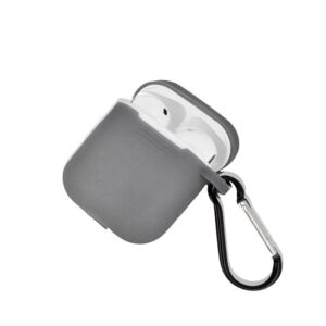 AirPods 2 Θήκη Σιλικόνης Protective Silicone Case with Hook - Grey