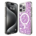 Techsuit iPhone 16 Pro MagSafe Sparkly Glitter Θήκη με Πλαίσιο Σιλικόνης Διάφανη - Magenta