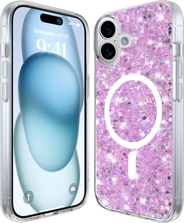 Techsuit iPhone 16 MagSafe Sparkly Glitter Θήκη με Πλαίσιο Σιλικόνης - Magenta Techsuit iPhone 16 MagSafe Sparkly Glitter Θήκη με Πλαίσιο Σιλικόνης - Magenta