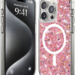 Techsuit iPhone 16 Pro MagSafe Sparkly Glitter Θήκη με Πλαίσιο Σιλικόνης Διάφανη - Pink