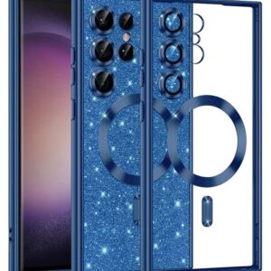 Techsuit Samsung Galaxy S25 Ultra Luxury Glitter Magsafe Θήκη Σιλικόνης - Deep Blue