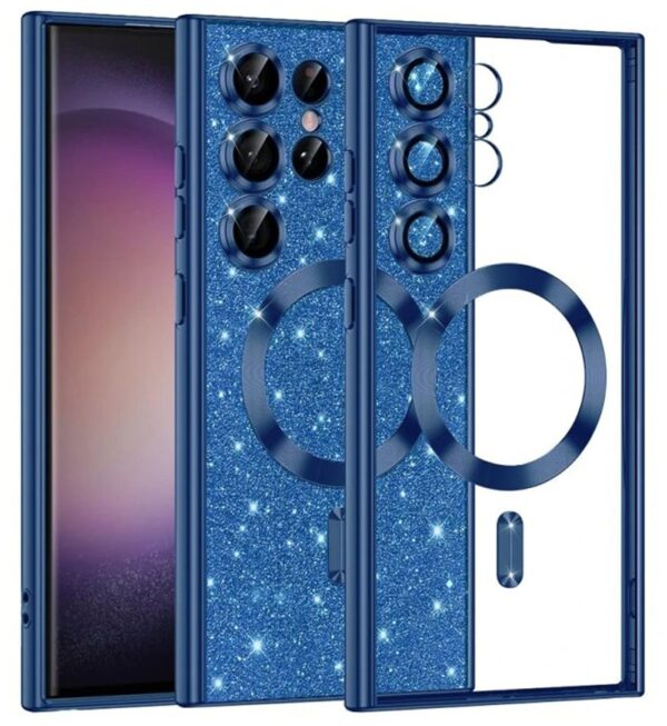 Techsuit Samsung Galaxy S25 Ultra Luxury Glitter Magsafe Θήκη Σιλικόνης - Deep Blue