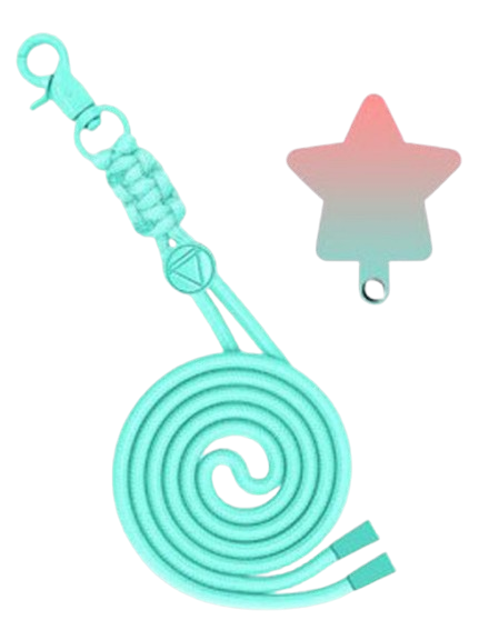 Universal Λουράκι Λαιμού για Smartphone Neck Strap With Hook And Emoji Star Mint