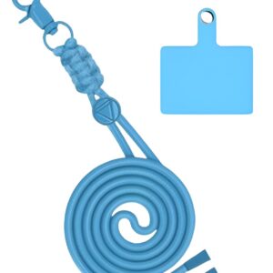 Universal Λουράκι Λαιμού για Smartphone Neck Strap With Hook And Coloured Patch For Smartphone Blue