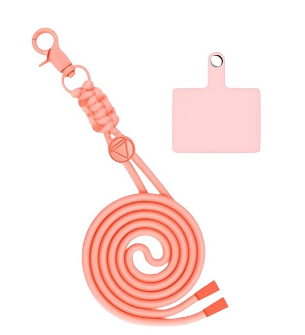 Universal Λουράκι Λαιμού για Smartphone Neck Strap With Hook And Coloured Patch For Smartphone Pink