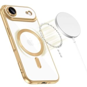 Techsuit iPhone 17 Air MagSafe Luxury Crystal Θήκη με Πλαίσιο Σιλικόνης Διάφανη - Gold