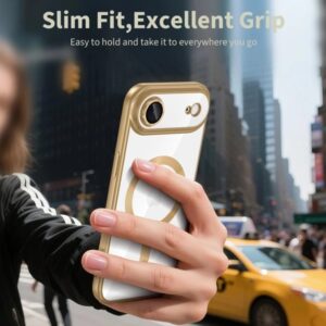 Techsuit iPhone 17 Air MagSafe Luxury Crystal Θήκη με Πλαίσιο Σιλικόνης Διάφανη - Gold