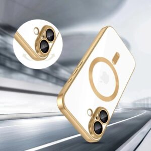 Techsuit iPhone 17 MagSafe Luxury Glitter Θήκη με Πλαίσιο Σιλικόνης Διάφανη - Deep Purple