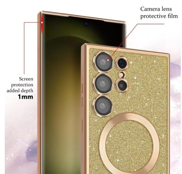 Techsuit iPhone 17 Air MagSafe Luxury Glitter Θήκη με Πλαίσιο Σιλικόνης Διάφανη - Gold