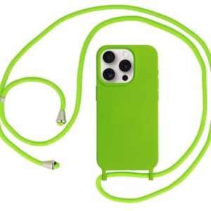 Forcell iPhone 12 Pro Max Soft Touch Cover With Neck Strap Θήκη Σιλικόνης - Light Green