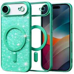 Techsuit iPhone 17 Air MagSafe Luxury Glitter Θήκη με Πλαίσιο Σιλικόνης Διάφανη - Light Green