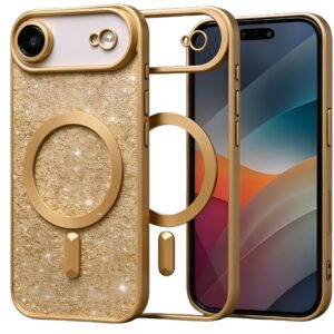 Techsuit iPhone 17 Air MagSafe Luxury Glitter Θήκη με Πλαίσιο Σιλικόνης Διάφανη - Gold