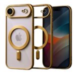 Techsuit iPhone 17 Air MagSafe Luxury Crystal Θήκη με Πλαίσιο Σιλικόνης Διάφανη - Gold