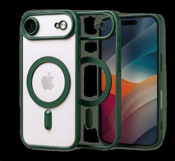 Techsuit iPhone 17 Air MagSafe Luxury Crystal Θήκη με Πλαίσιο Σιλικόνης Διάφανη - Deep Green
