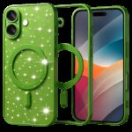 Techsuit iPhone 17 MagSafe Luxury Glitter Θήκη με Πλαίσιο Σιλικόνης Διάφανη - Deep Green
