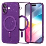 Techsuit iPhone 17 MagSafe Luxury Glitter Θήκη με Πλαίσιο Σιλικόνης Διάφανη - Deep Purple