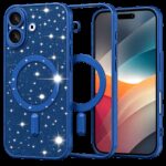 Techsuit iPhone 17 MagSafe Luxury Glitter Θήκη με Πλαίσιο Σιλικόνης Διάφανη - Deep Blue