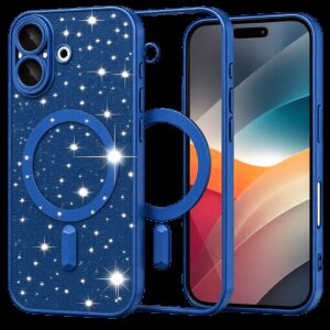 Techsuit iPhone 17 MagSafe Luxury Glitter Θήκη με Πλαίσιο Σιλικόνης Διάφανη - Deep Blue