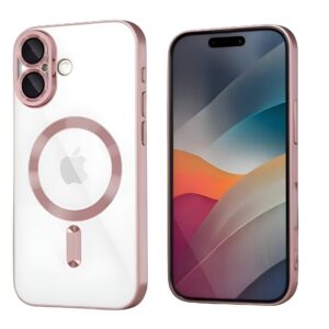 Techsuit iPhone 17 MagSafe Luxury Crystal Θήκη με Πλαίσιο Σιλικόνης Διάφανη - Pink