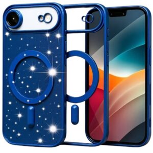 Techsuit iPhone 17 Air MagSafe Luxury Glitter Θήκη με Πλαίσιο Σιλικόνης Διάφανη - Deep Blue