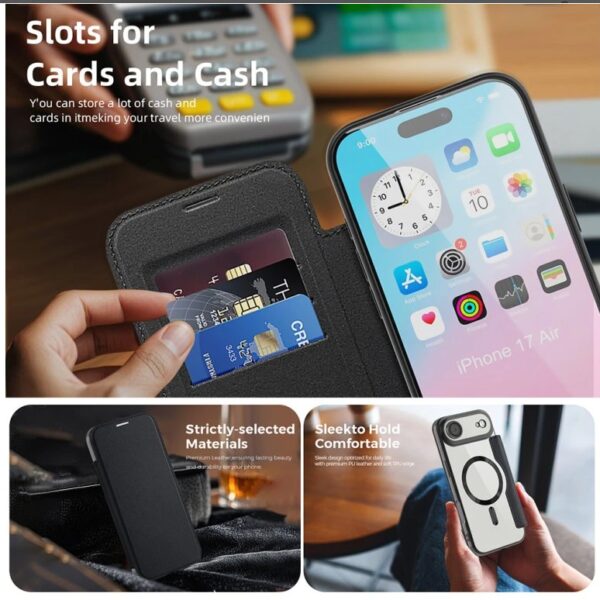 Techsuit iPhone 17 Air SmartMag Θήκη Βιβλίο - Black