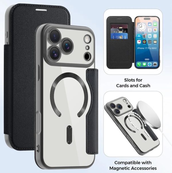 Techsuit iPhone 17 Pro SmartMag Θήκη Βιβλίο - Black