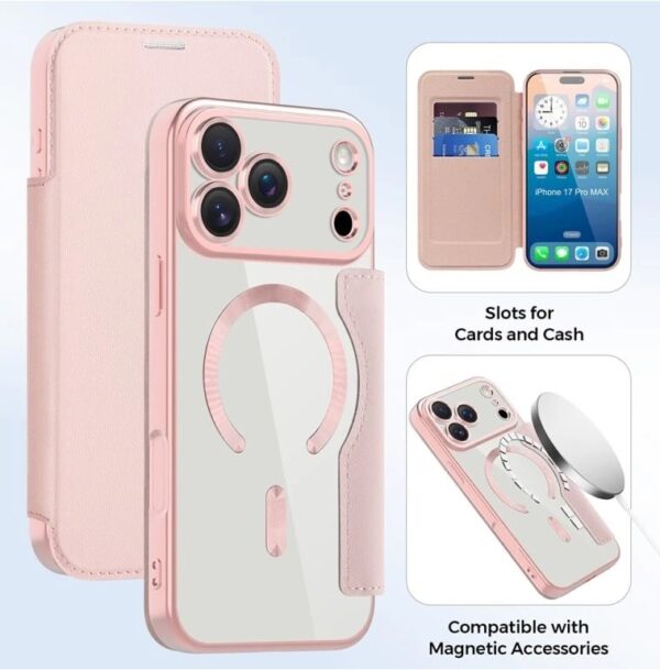 Techsuit iPhone 17 Pro Max SmartMag Θήκη Βιβλίο - Pink