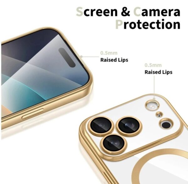 Techsuit iPhone 17 Pro MagSafe Luxury Crystal Θήκη με Πλαίσιο Σιλικόνης Διάφανη - Light Green