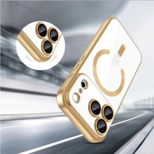 Techsuit iPhone 17 Pro MagSafe Luxury Crystal Θήκη με Πλαίσιο Σιλικόνης Διάφανη - Light Green