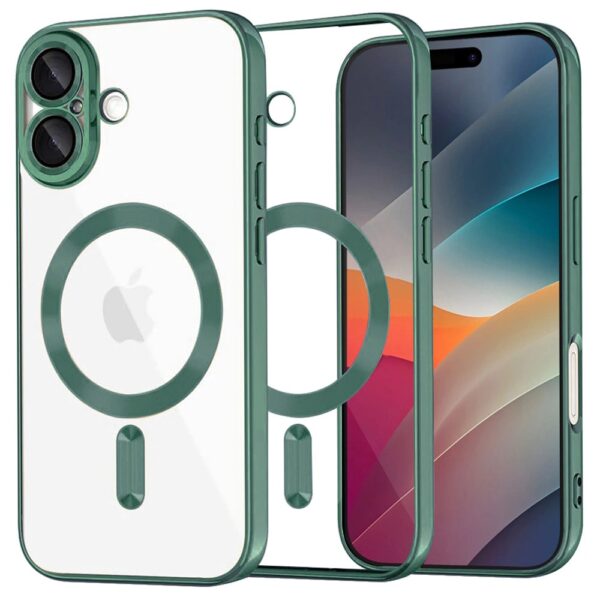 Techsuit iPhone 17 MagSafe Luxury Crystal Θήκη με Πλαίσιο Σιλικόνης Διάφανη - Deep Green Techsuit iPhone 17 MagSafe Luxury Crystal Θήκη με Πλαίσιο Σιλικόνης Διάφανη - Deep Green