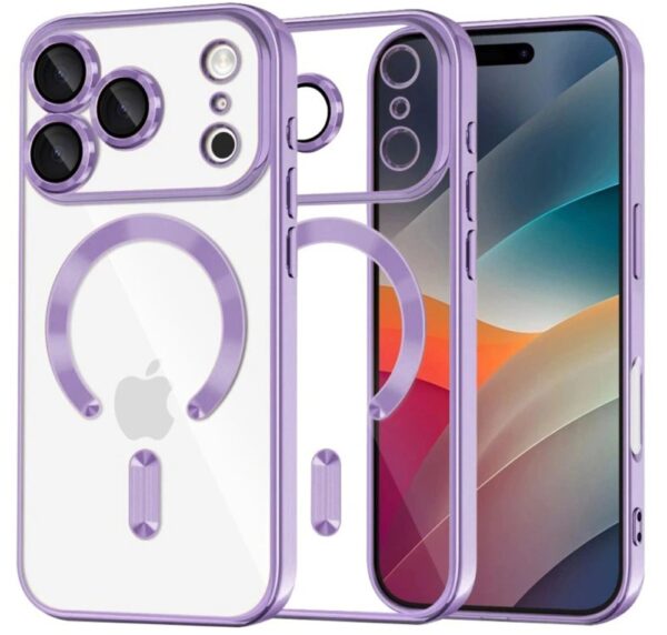 Techsuit iPhone 17 Pro Max MagSafe Luxury Crystal Θήκη με Πλαίσιο Σιλικόνης Διάφανη - Light Purple Techsuit iPhone 17 Pro Max MagSafe Luxury Crystal Θήκη με Πλαίσιο Σιλικόνης Διάφανη - Light Purple