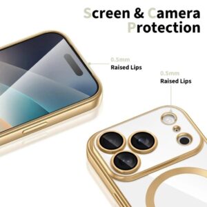 Techsuit iPhone 17 Pro Max MagSafe Luxury Crystal Θήκη με Πλαίσιο Σιλικόνης Διάφανη - Pink