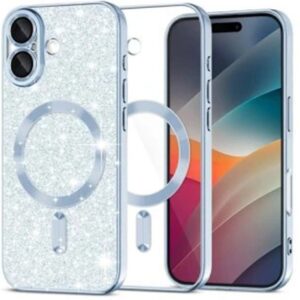 Techsuit iPhone 17 MagSafe Luxury Glitter Θήκη με Πλαίσιο Σιλικόνης Διάφανη - Light Blue