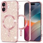 Techsuit iPhone 17 MagSafe Luxury Glitter Θήκη Σιλικόνης Διάφανη - Rose Gold