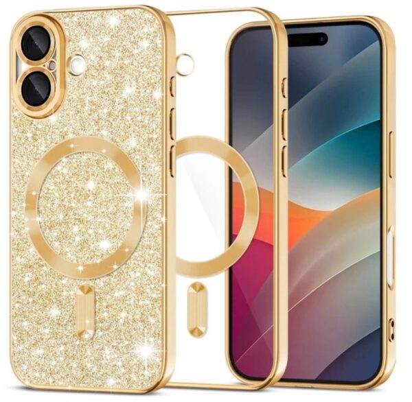 Techsuit iPhone 17 MagSafe Luxury Glitter Θήκη Σιλικόνης Διάφανη - Gold Techsuit iPhone 17 MagSafe Luxury Glitter Θήκη Σιλικόνης Διάφανη - Gold