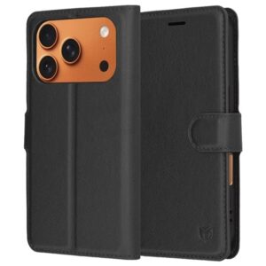 Techsuit iPhone 17 Pro Leather Folio Θήκη Βιβλίο - Black