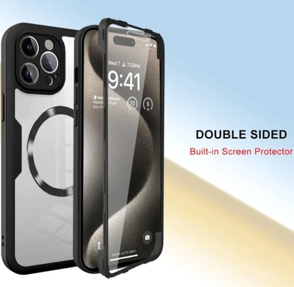 Techsuit iPhone 17 MagSafe Colorverse 360 Θήκη Σκληρή Διάφανη - Black