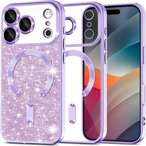 Techsuit iPhone 17 Pro Max MagSafe Luxury Glitter Θήκη με Πλαίσιο Σιλικόνης Διάφανη - Light Purple Techsuit iPhone 17 Pro Max MagSafe Luxury Glitter Θήκη με Πλαίσιο Σιλικόνης Διάφανη - Light Purple
