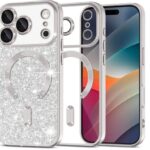 Techsuit iPhone 17 Pro Max MagSafe Luxury Glitter Θήκη με Πλαίσιο Σιλικόνης Διάφανη - Silver
