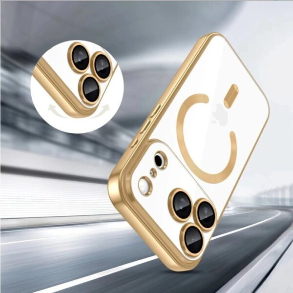 Techsuit iPhone 17 Pro Max MagSafe Luxury Crystal Θήκη με Πλαίσιο Σιλικόνης Διάφανη - Light Green