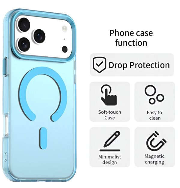 Techsuit iPhone 17 Pro CandyCase MagSafe Θήκη με Πλαίσιο Σιλικόνης - Blue