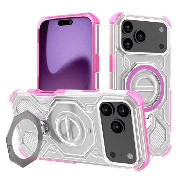 Techsuit iPhone 17 Pro Carbon Shield Pro Θήκη Σκληρή Διάφανη - Pink