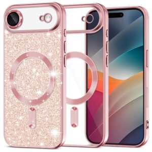 Techsuit iPhone 17 Air Luxury Glitter Θήκη Σιλικόνης Διάφανη - Rose Gold