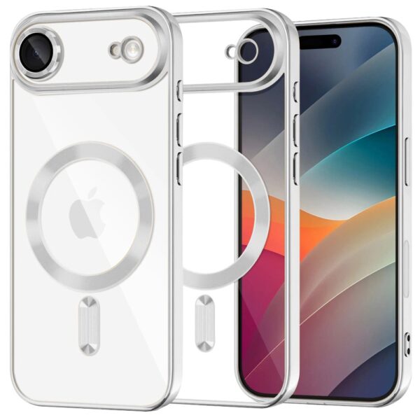 Techsuit iPhone 17 Air MagSafe Luxury Crystal Θήκη με Πλαίσιο Σιλικόνης Διάφανη - Silver