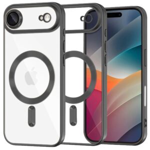 Techsuit iPhone 17 Air MagSafe Luxury Crystal Θήκη με Πλαίσιο Σιλικόνης Διάφανη - Black