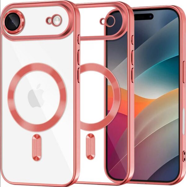 Techsuit iPhone 17 Air MagSafe Luxury Crystal Θήκη με Πλαίσιο Σιλικόνης Διάφανη - Red