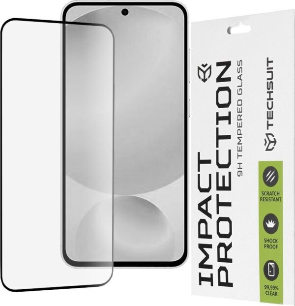 Samsung Galaxy S25 FE Προστασία Οθόνης με Μαύρο Περίγραμμα Techsuit 111D Full Glue Tempered Glass