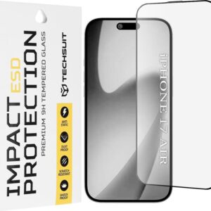 iPhone 17 Air Προστασία Οθόνης με Μαύρο Περίγραμμα Techsuit ESD Full Glue Tempered Glass