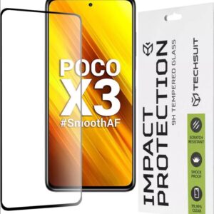 Xiaomi Poco X3 / X3 NFC / X3 Pro Προστασία Οθόνης με Μαύρο Περίγραμμα Techsuit 111D Full Glue Tempered Glass